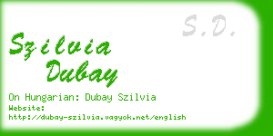 szilvia dubay business card